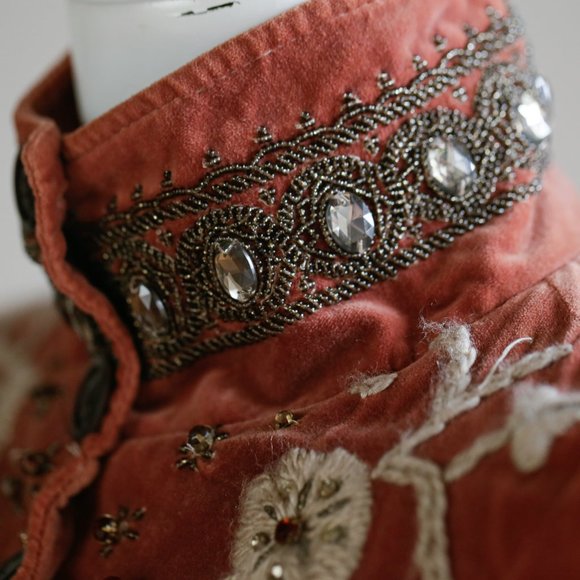 Velvet embroidered beaded Blazer Jacket - Picture 9 of 15